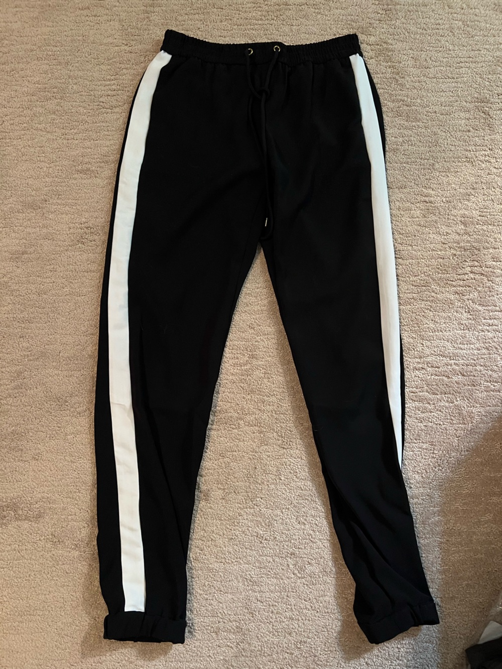Michael Kors Black Joggers with White Side Stripes